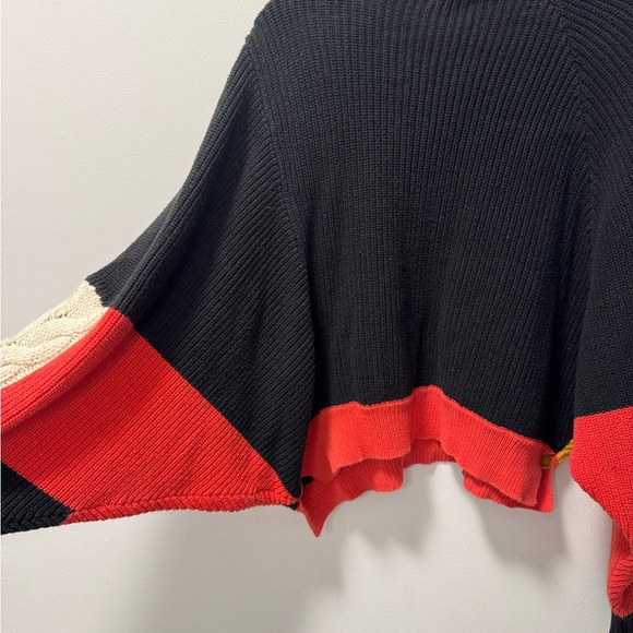 Cliche Color-block Sweater - Black, Red, Mustard Yellow, Cream Dolman Medium - Picture 5 of 5